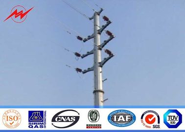 الصين Conical type electric power pole 2.75mm thickness steel plate three sections المزود