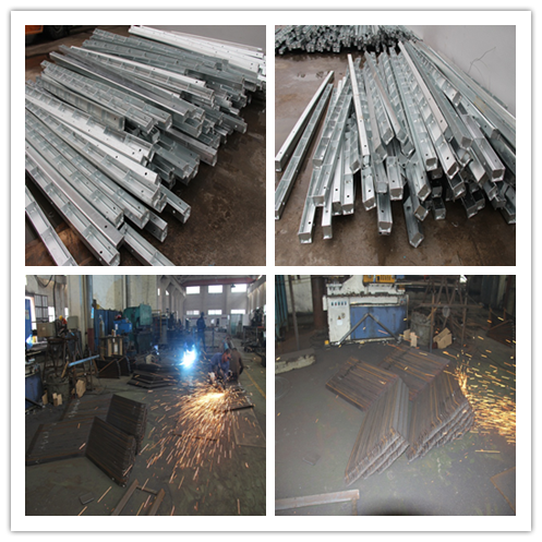 115kv Single Circuit Distribution Galvanised Steel Poles With Foundations 0